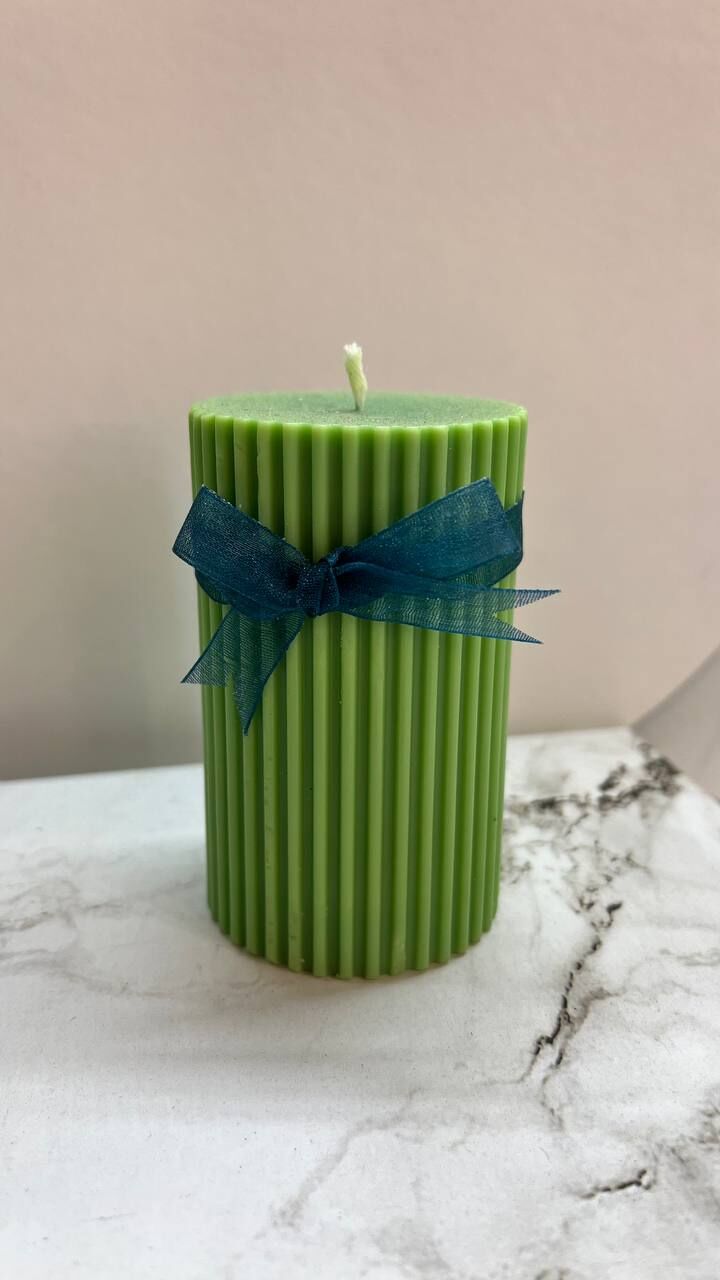 Silindir- Kısa boy Dekoratif Mum – El Yapımı, Minimal Kısa Mum Tasarımı