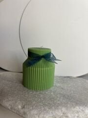 Geometrik Silindir Dekoratif Mum – El Yapımı, Modern ve Minimal Tasarım