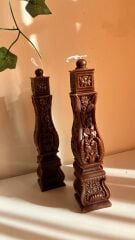 Roma Pillar Dekoratif Mum – Klasik Sütun Formu, El Yapımı ve Estetik Tasarım