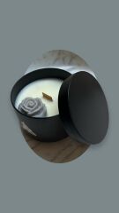 Amber Kokulu El Yapımı Mum – %100 Soya Wax, 100 ml, Ahşap Fitil