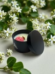 Yasemin Kokulu El Yapımı Mum – %100 Soya Wax, 100 ml, Ahşap Fitil