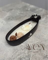 Oval Papatya El Yapımı Yasemin Kokulu Dekoratif Mum