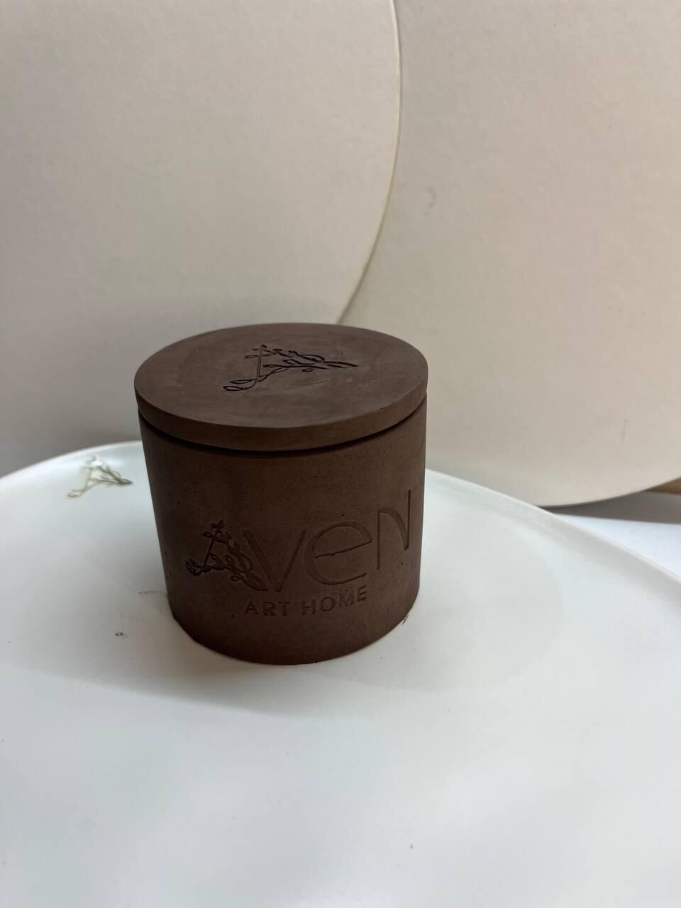 Kahve Kokulu Mum – El Yapımı Kahverengi Taş Tozu Kap, 120 ml, Ahşap Fitil