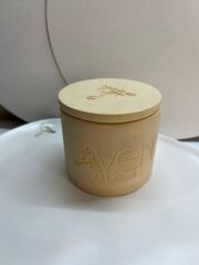 Oud+ Vanilya Kokulu Mum – El Yapımı sarı Taş Tozu Kap, 120 ml, Ahşap Fitil