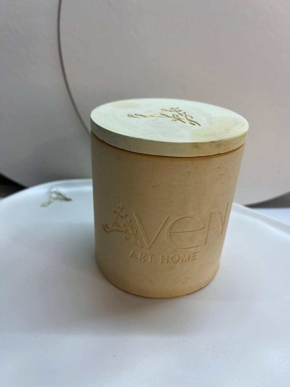 Oud+Vanilya Kokulu Mum – El Yapımı sarı Taş Tozu Kap, 200 ml, Ahşap Fitil
