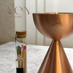 Aurelios Copper El Yapımı Dekoratif Bakır Mumluk